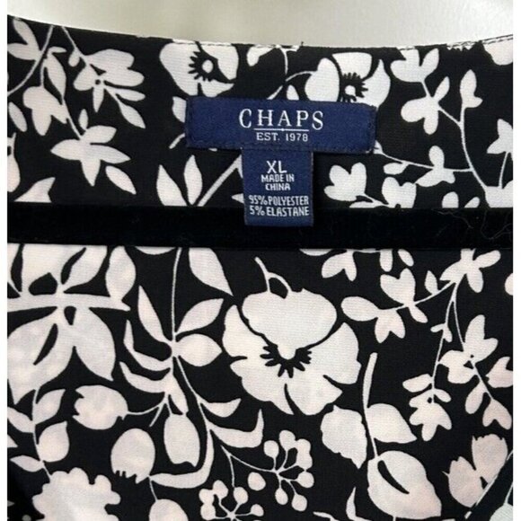 Chaps Woman Black Empire Waist  Fit & Flare Stretch Dress Short Sleeve Size XL - Picture 11 of 11